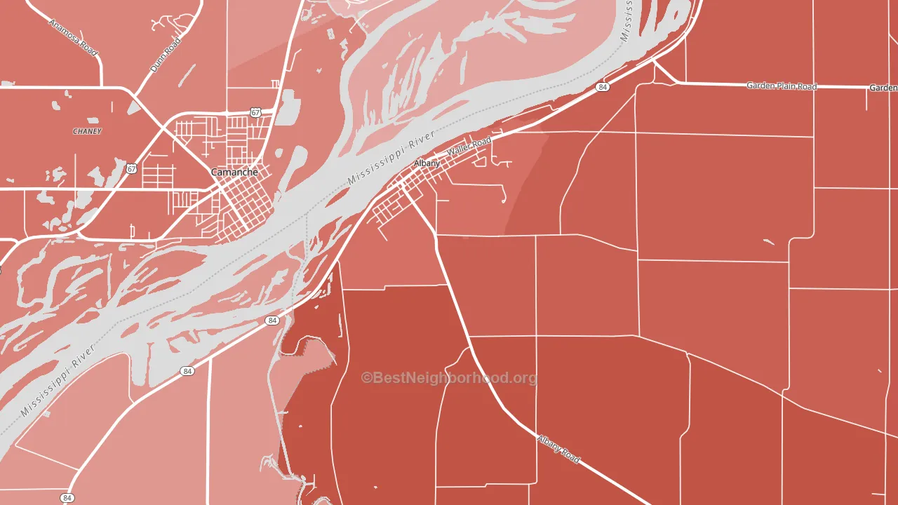 Albany, IL block-group political-lean map