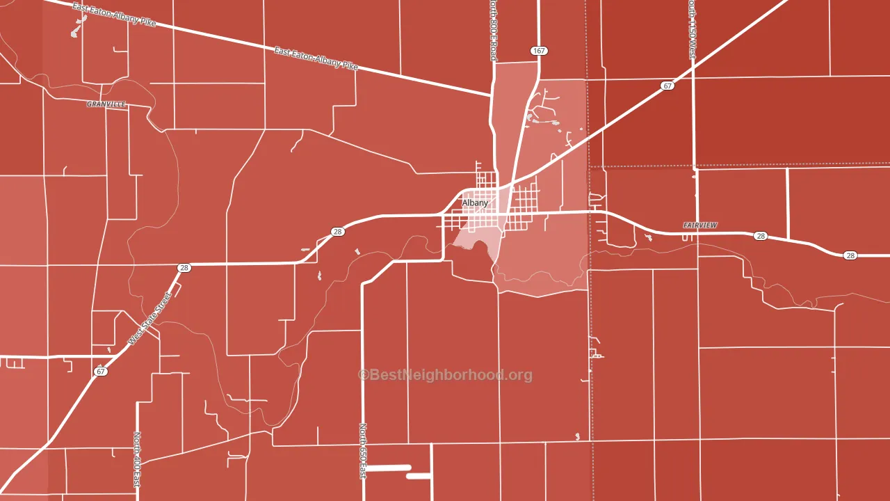 Albany, IN block-group political-lean map