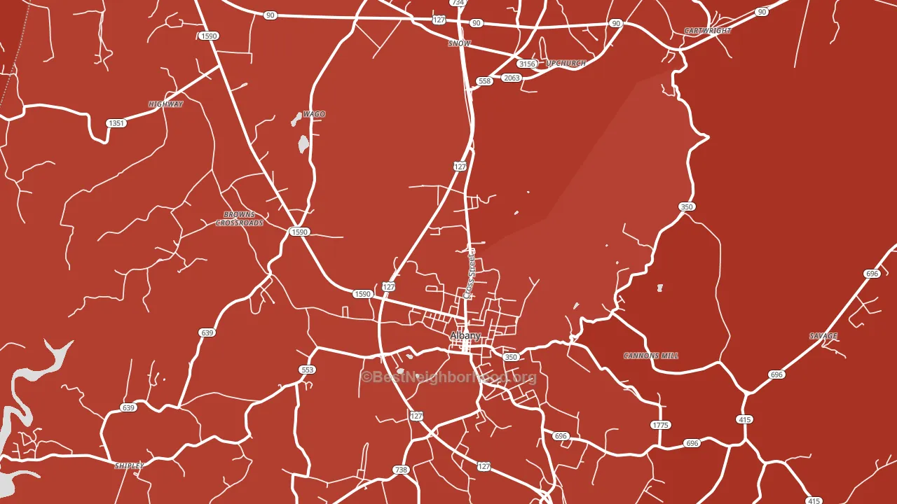 Albany, KY block-group political-lean map