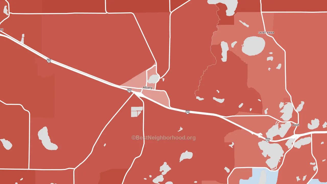 Albany, MN block-group political-lean map