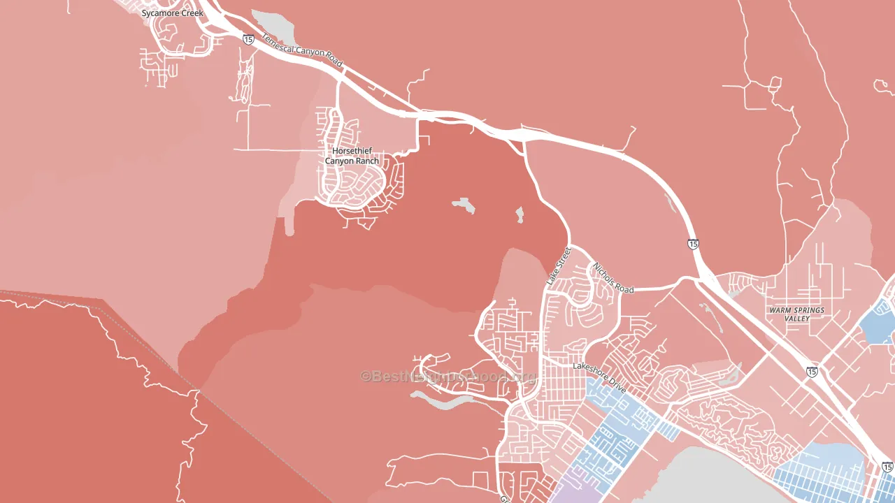 Alberhill, CA block-group political-lean map