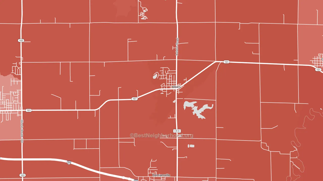 Albers, IL block-group political-lean map