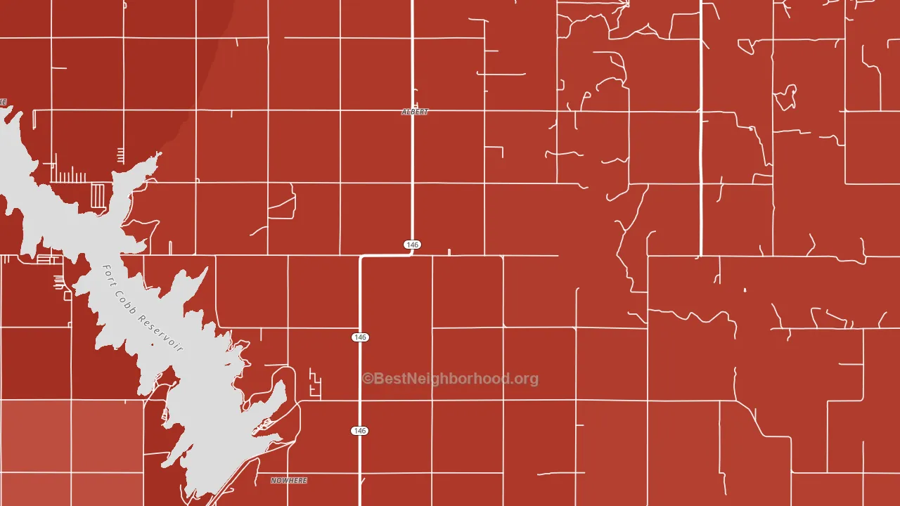 Albert, OK block-group political-lean map