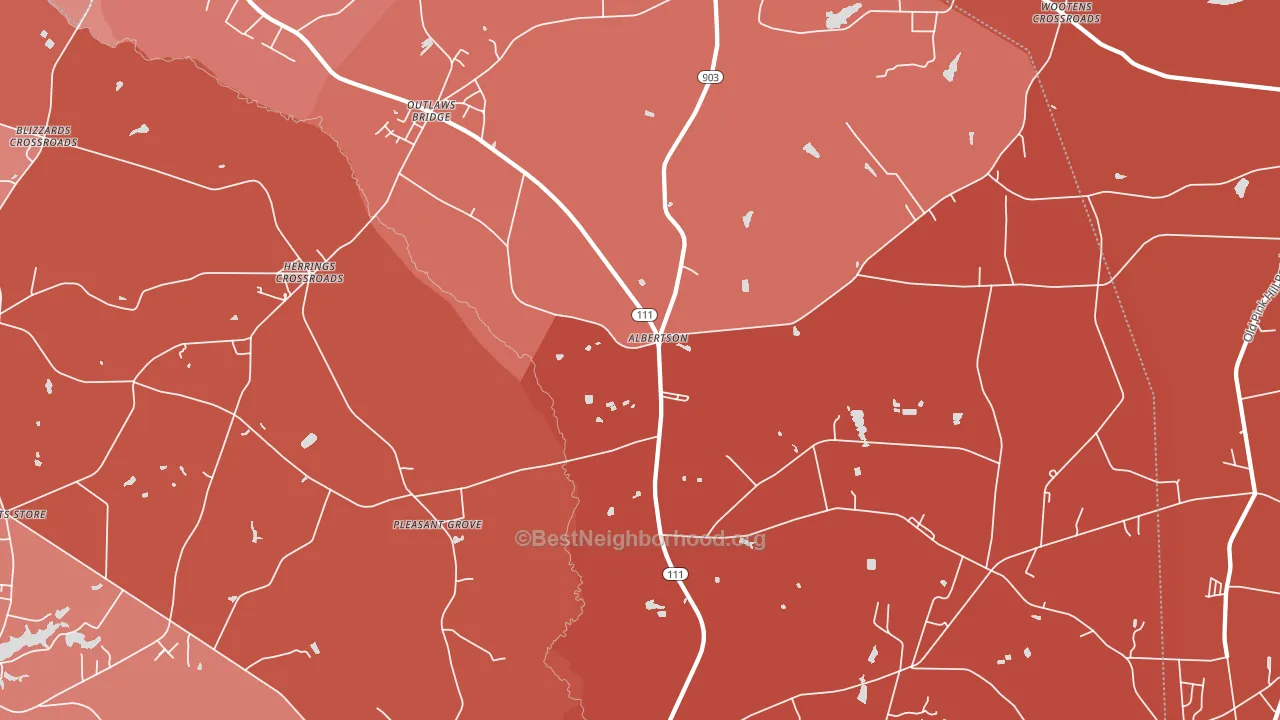 Albertson, NC block-group political-lean map