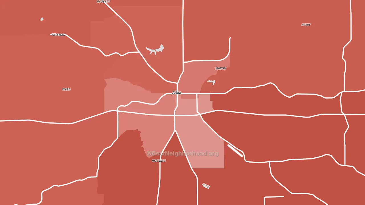 Albia, IA block-group political-lean map