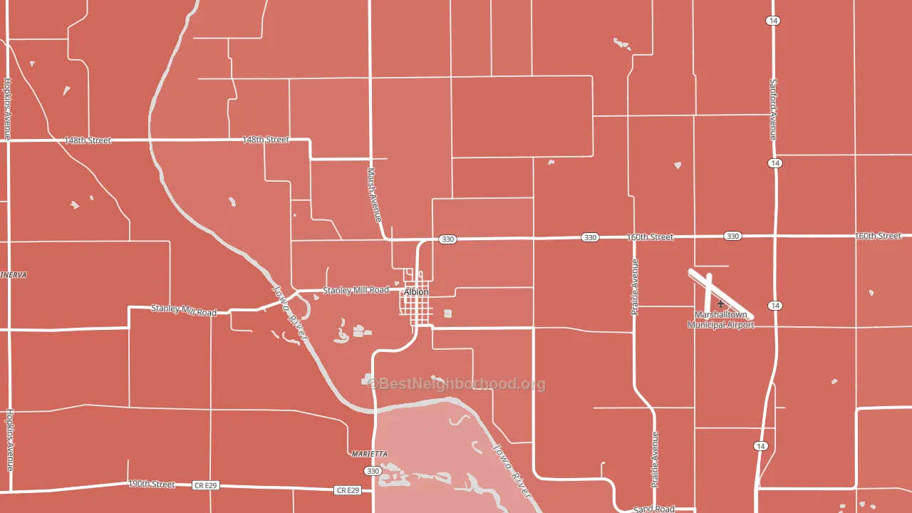 Albion, IA block-group political-lean map