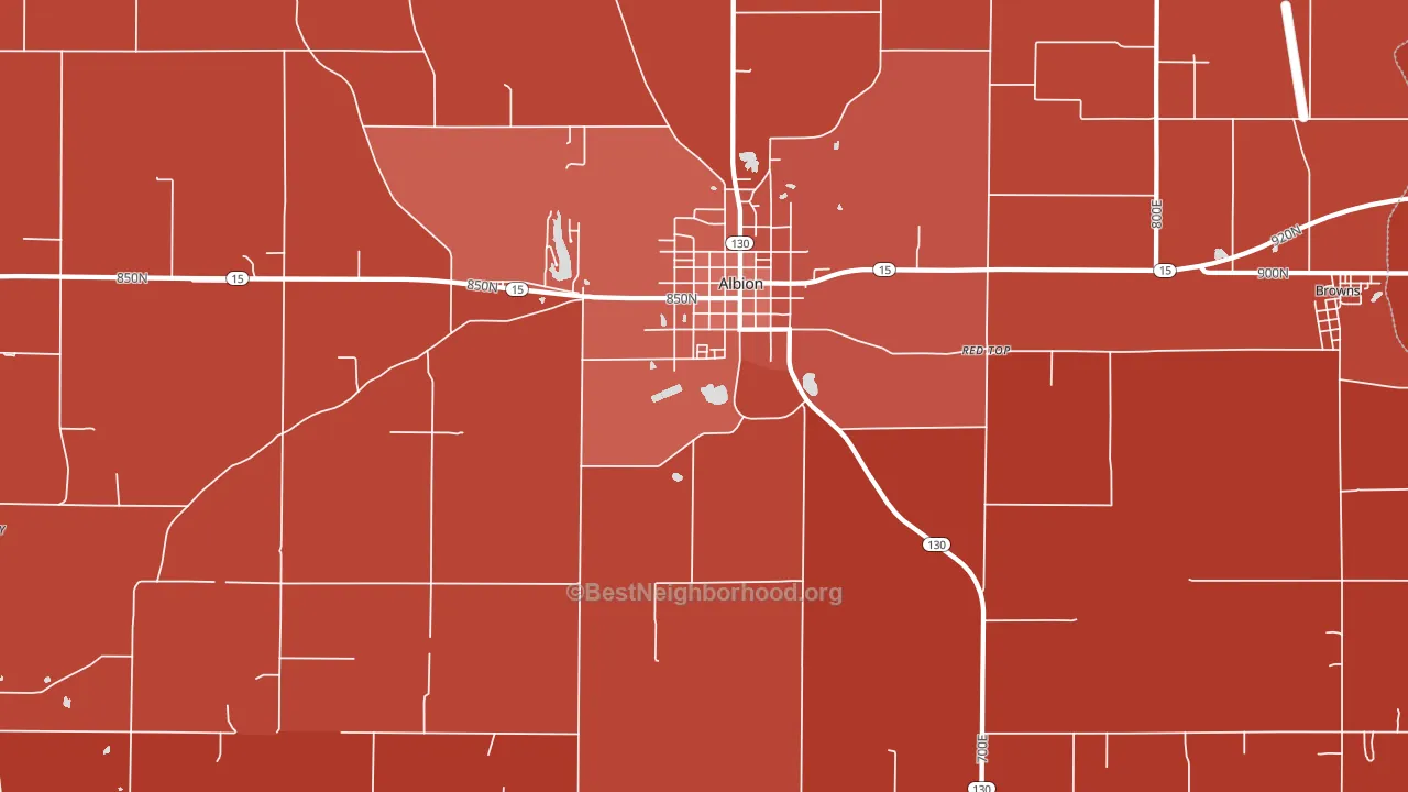 Albion, IL block-group political-lean map