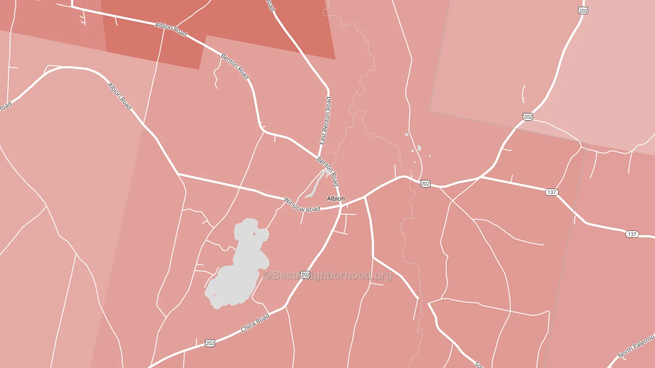 Albion, ME block-group political-lean map