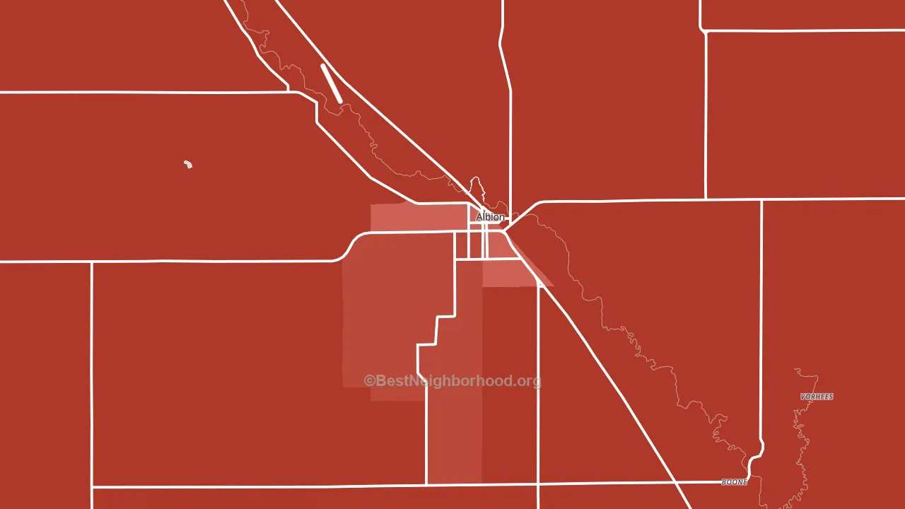 Albion, NE block-group political-lean map