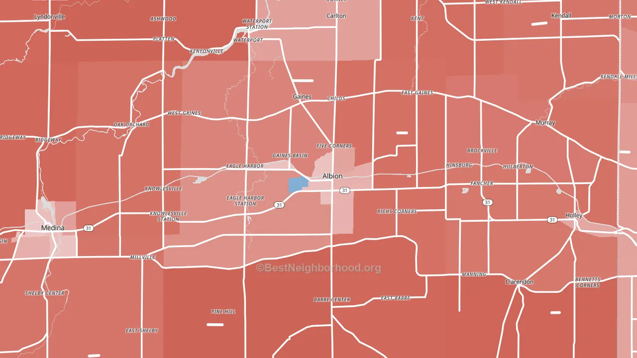 Albion, NY block-group political-lean map