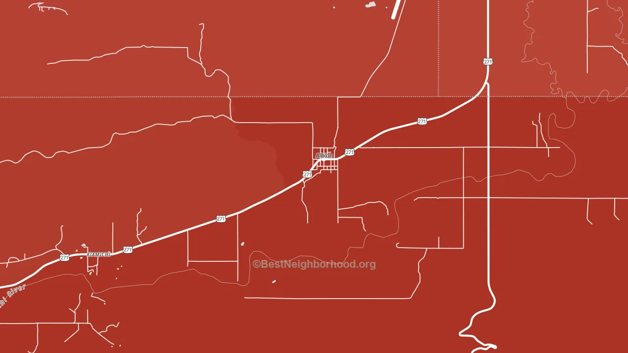 Albion, OK block-group political-lean map