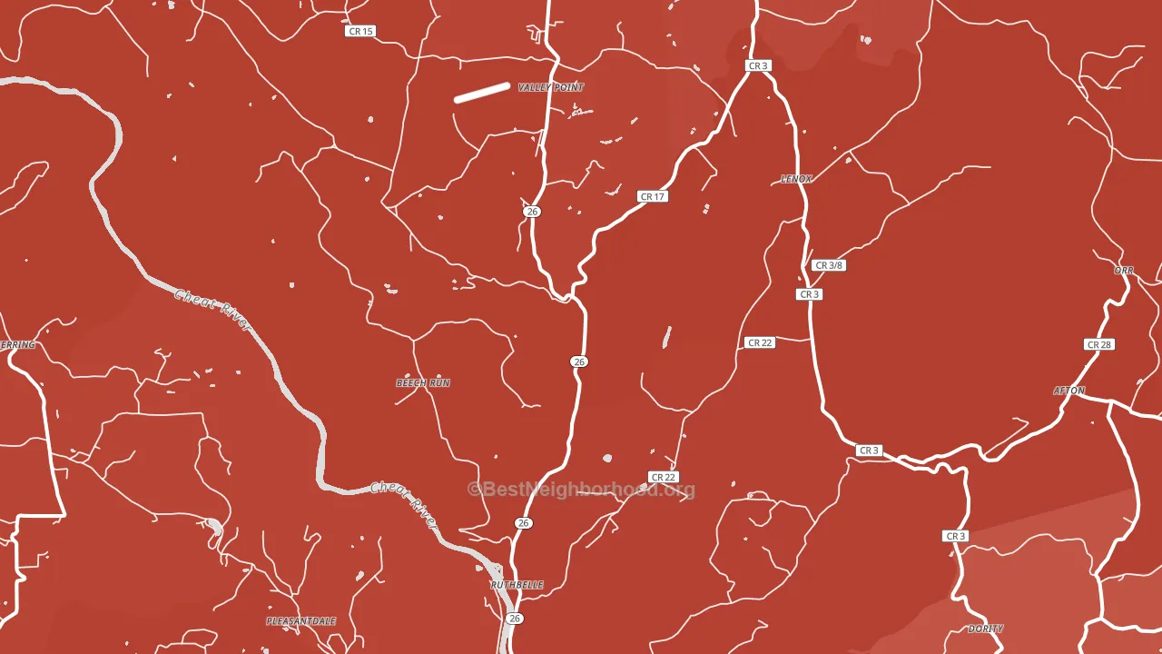 Albright, WV block-group political-lean map