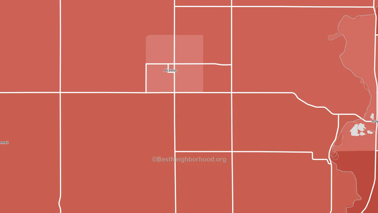 Alcester, SD block-group political-lean map