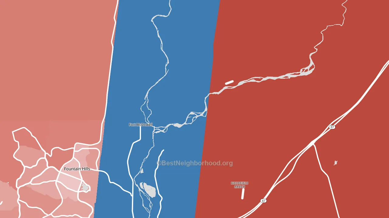 Alchesay Flat, AZ block-group political-lean map