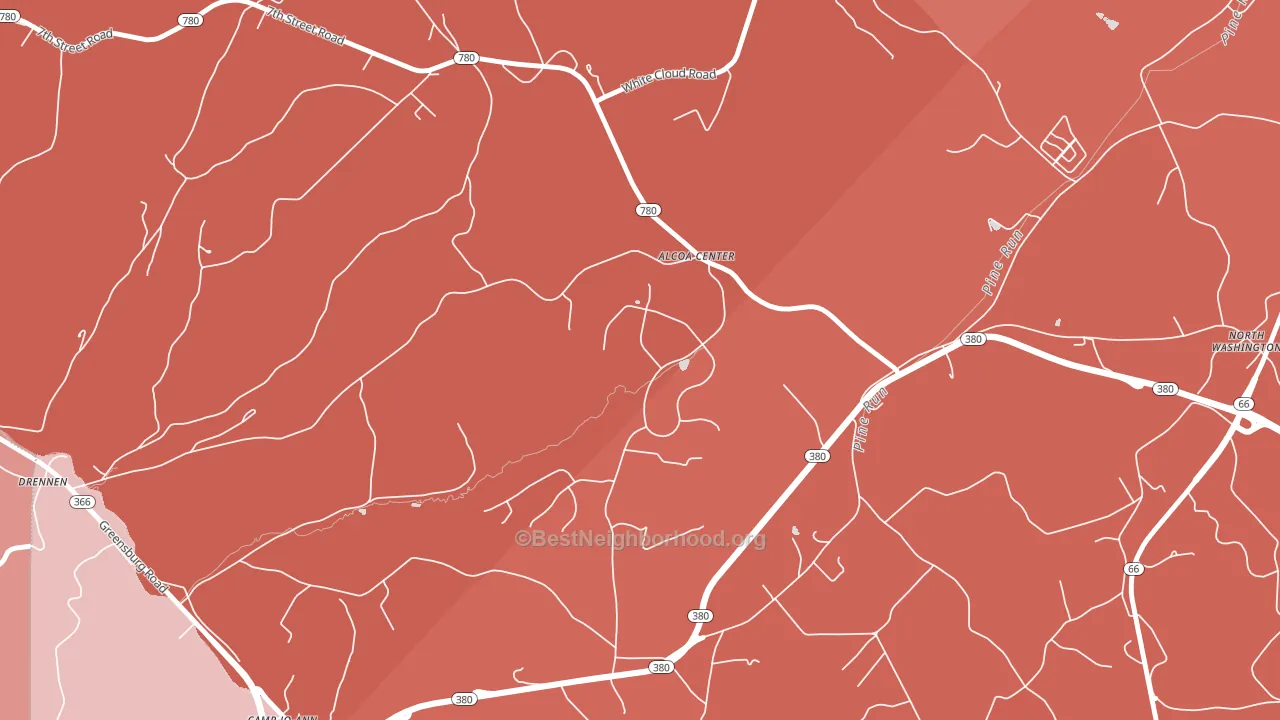 Alcoa Center, PA block-group political-lean map