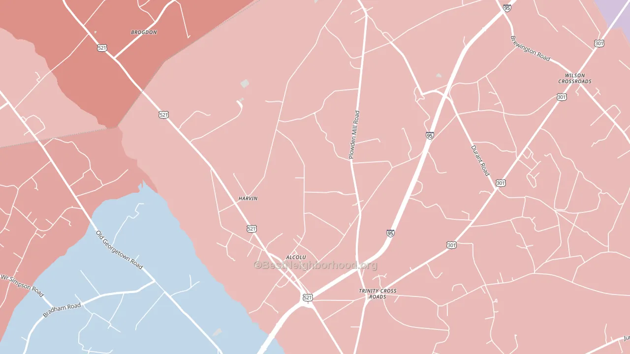 Alcolu, SC block-group political-lean map