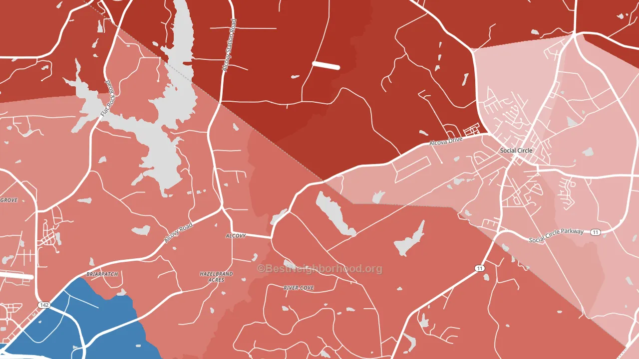 Alcovy, GA block-group political-lean map
