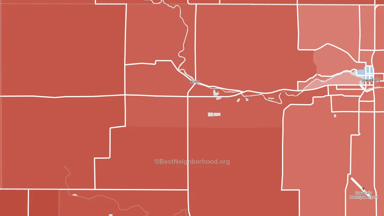 Alden, IA block-group political-lean map