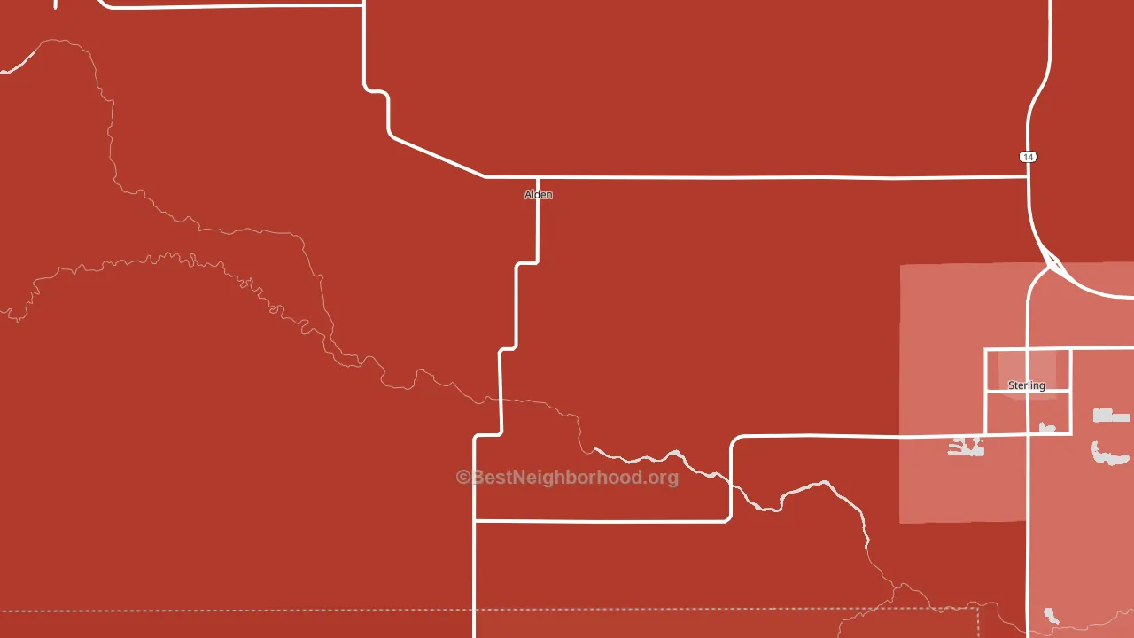 Alden, KS block-group political-lean map
