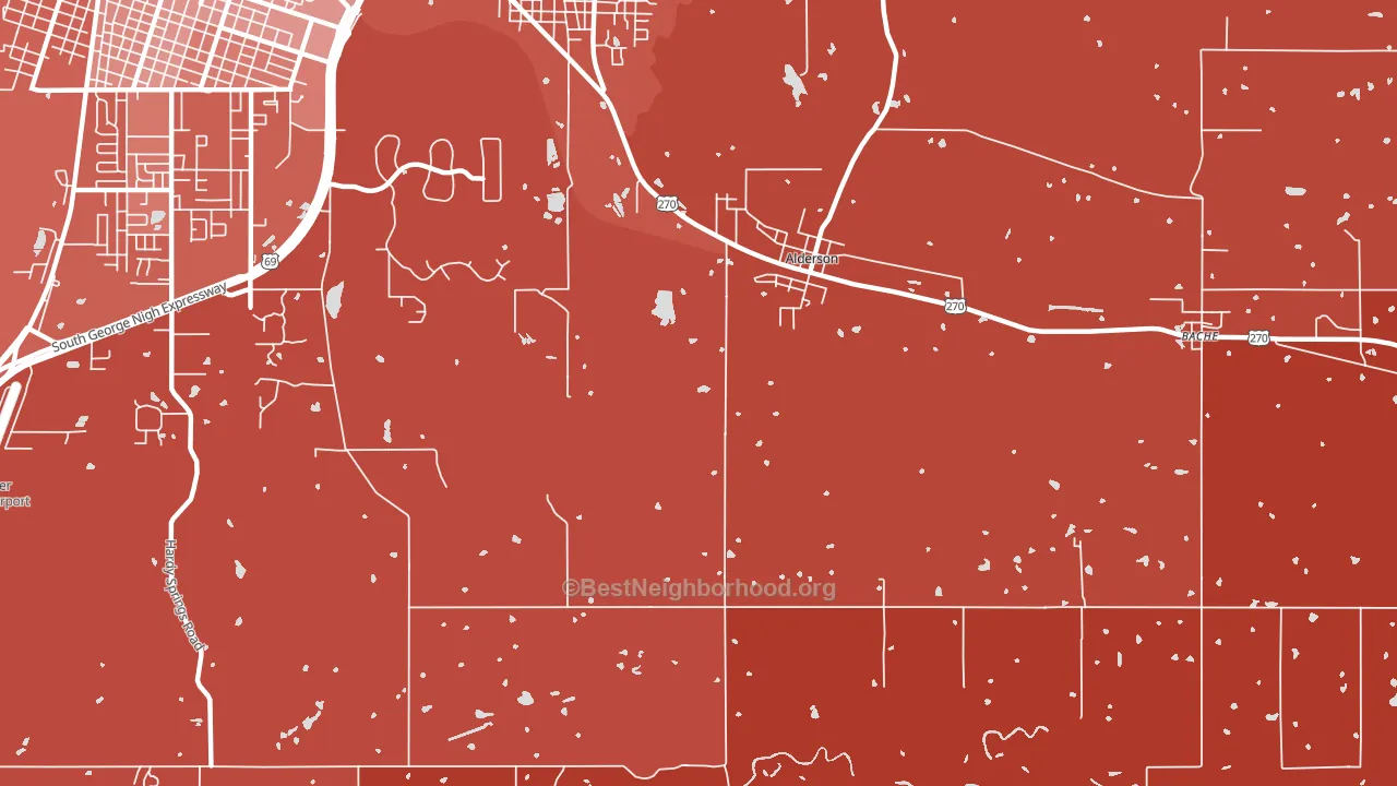 Alderson, OK block-group political-lean map
