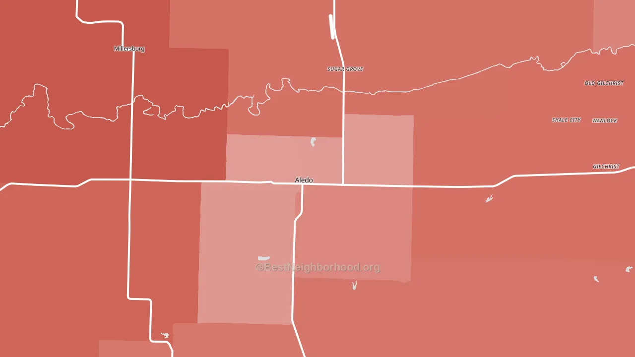 Aledo, IL block-group political-lean map
