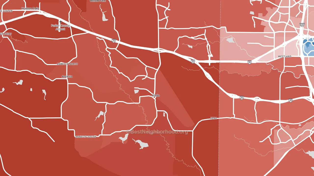 Aledo, TX block-group political-lean map