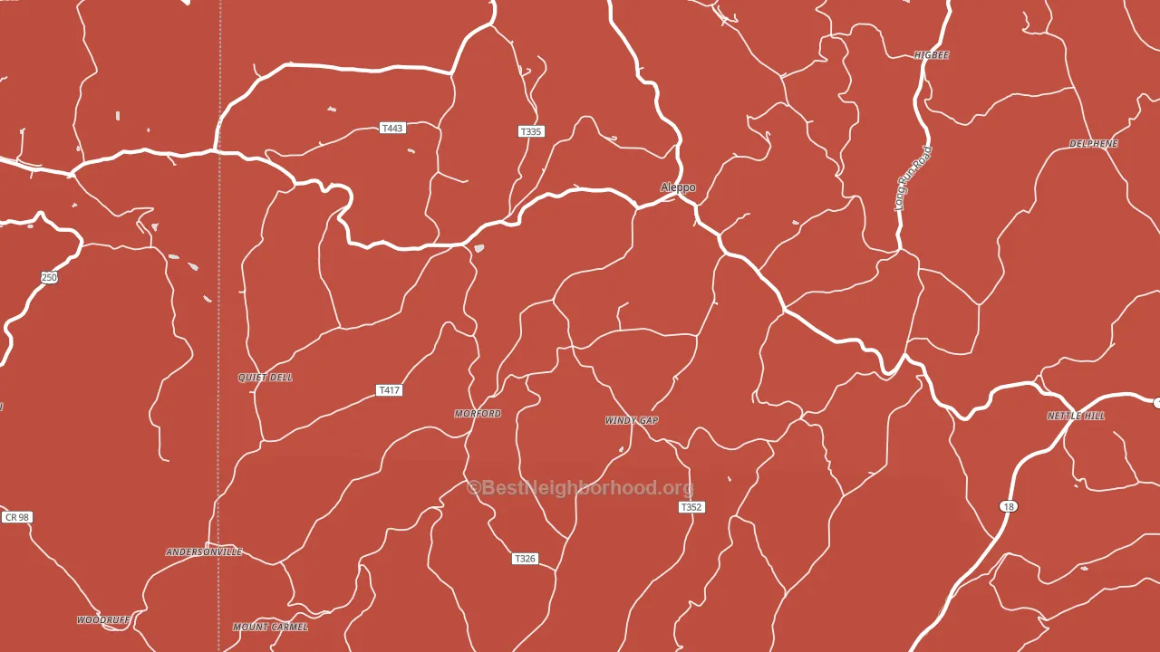 Aleppo, PA block-group political-lean map