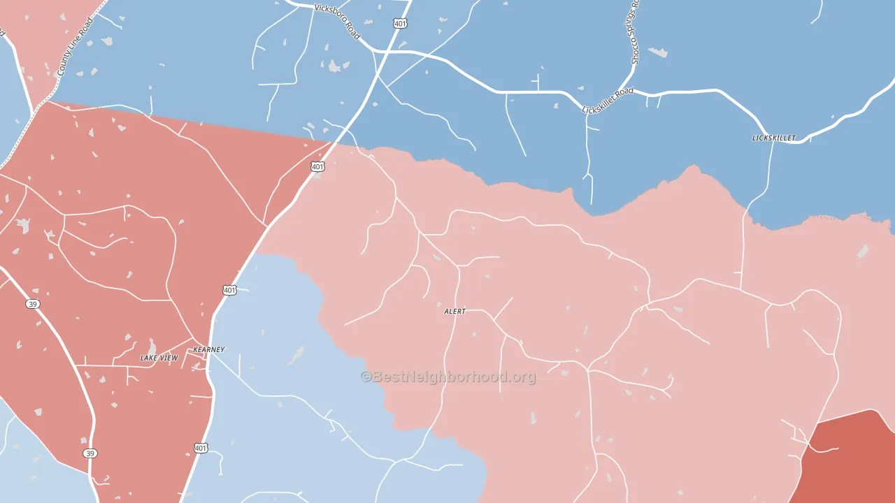 Alert, NC block-group political-lean map