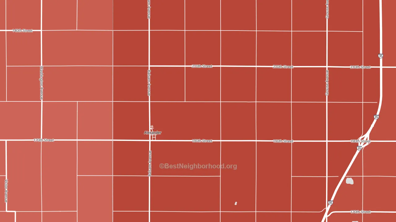 Alexander, IA block-group political-lean map