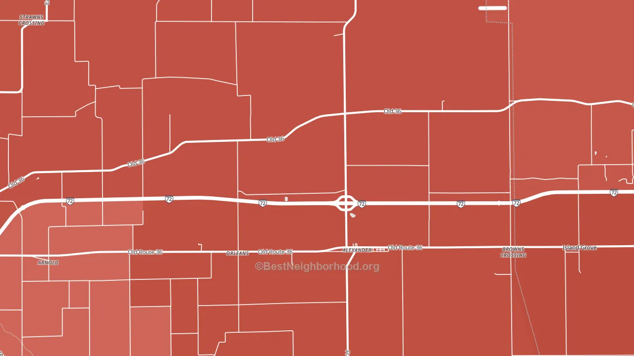Alexander, IL block-group political-lean map