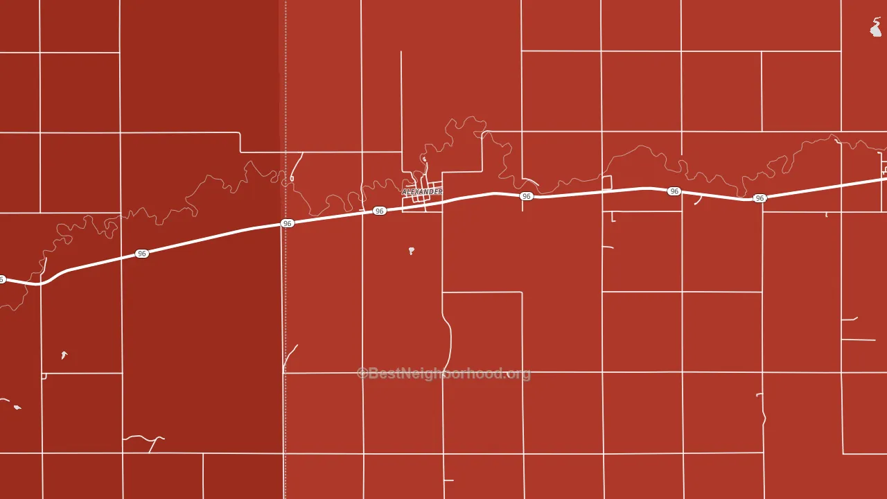 Alexander, KS block-group political-lean map