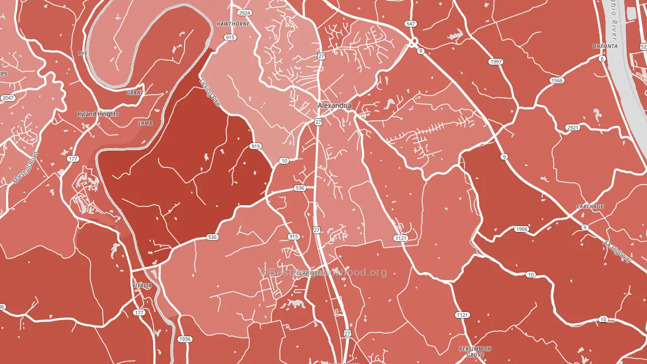 Alexandria, KY block-group political-lean map