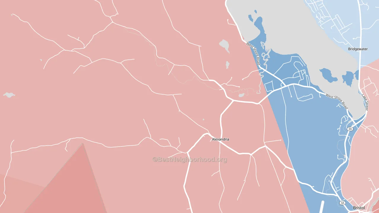 Alexandria, NH block-group political-lean map