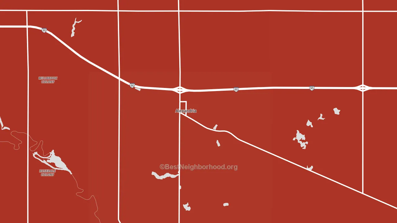 Alexandria, SD block-group political-lean map