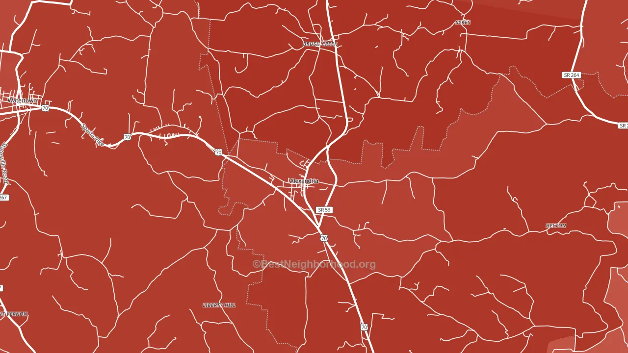 Alexandria, TN block-group political-lean map