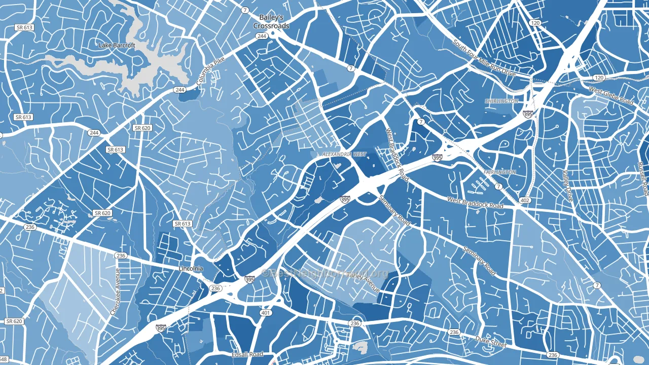 Alexandria Wrest, Alexandria, VA block-group political-lean map