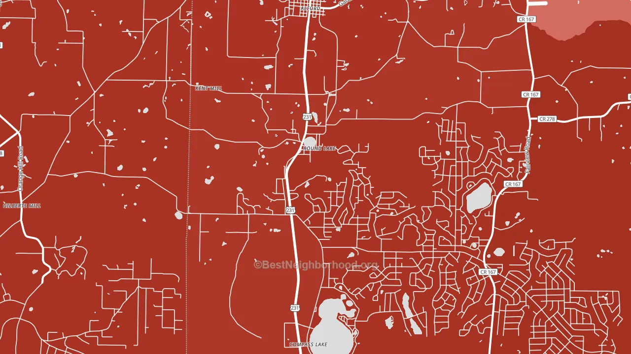 Alford, FL block-group political-lean map