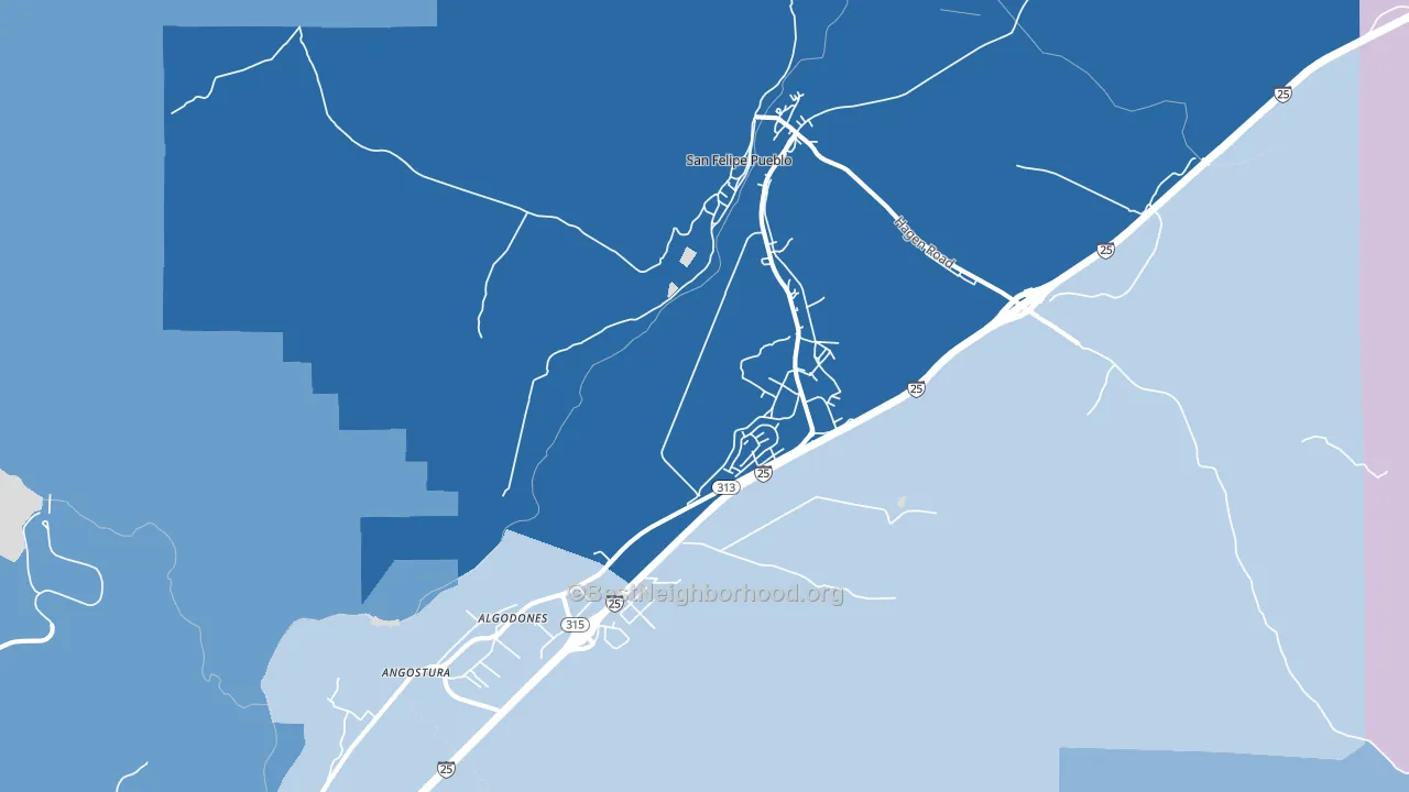 Algodones, NM block-group political-lean map
