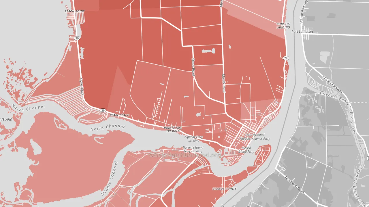 Algonac, MI block-group political-lean map