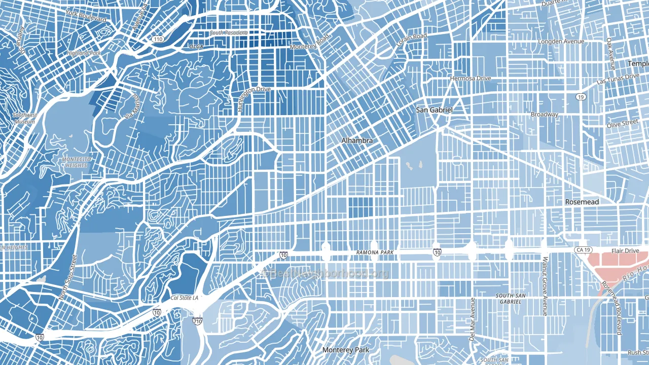 Alhambra, CA block-group political-lean map