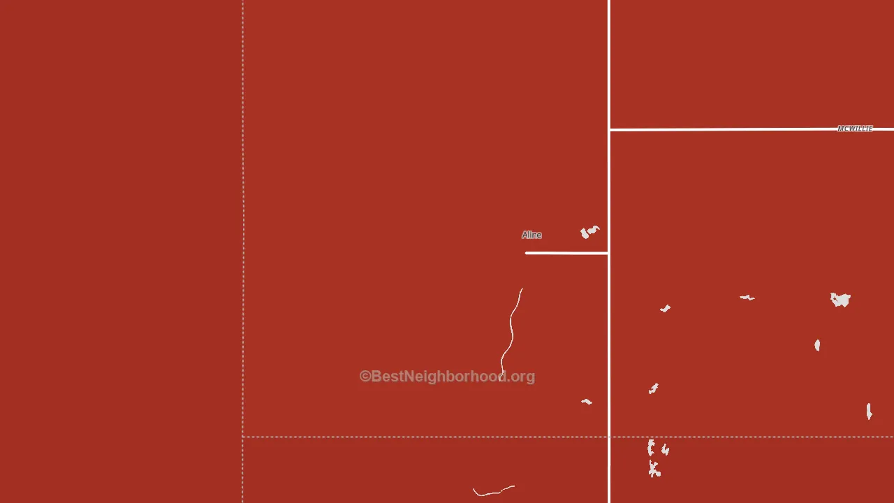 Aline, OK block-group political-lean map