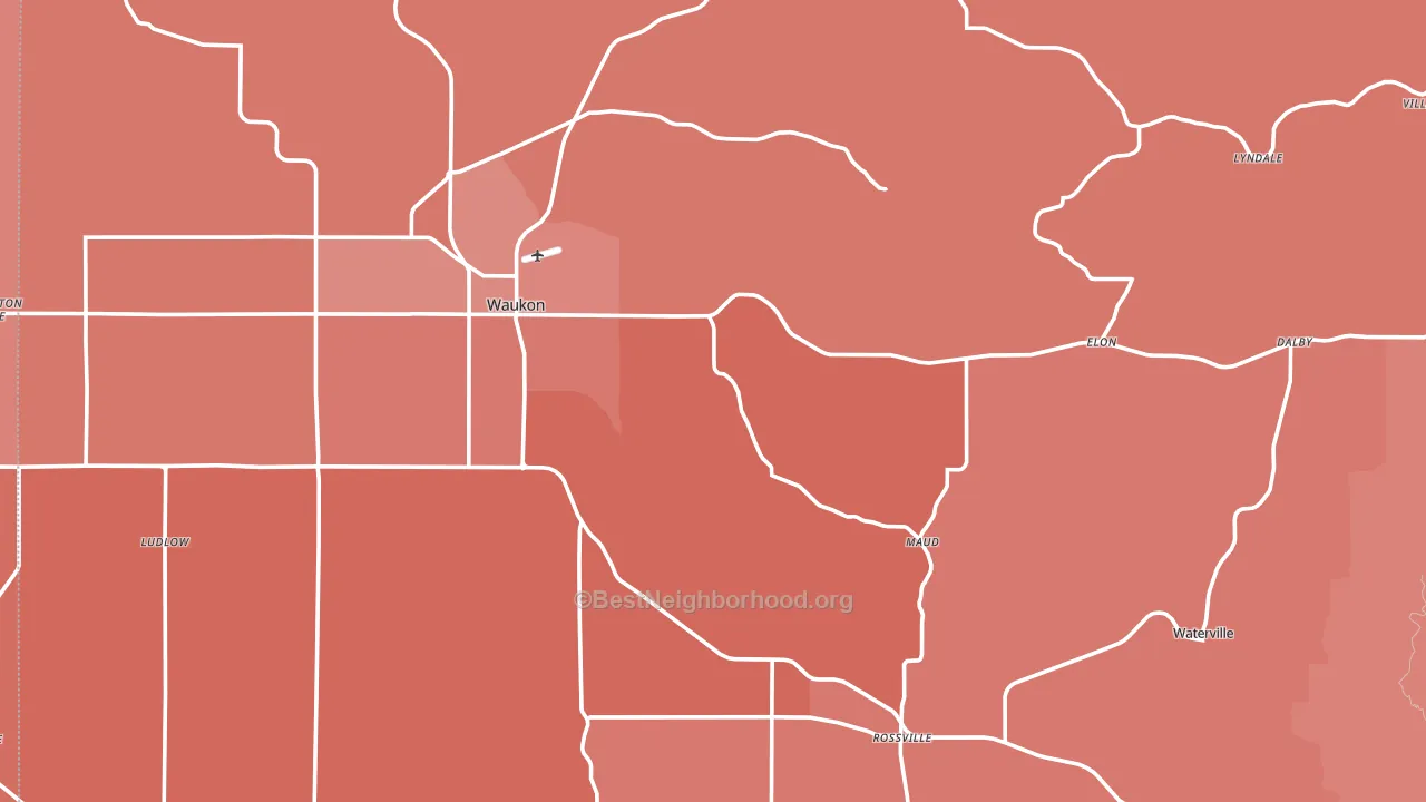 Allamakee County, IA block-group political-lean map
