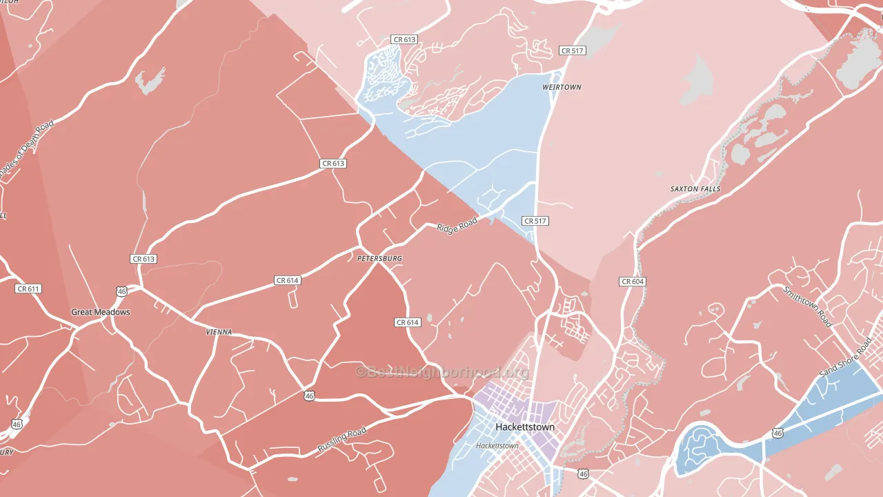 Allamuchy, NJ block-group political-lean map