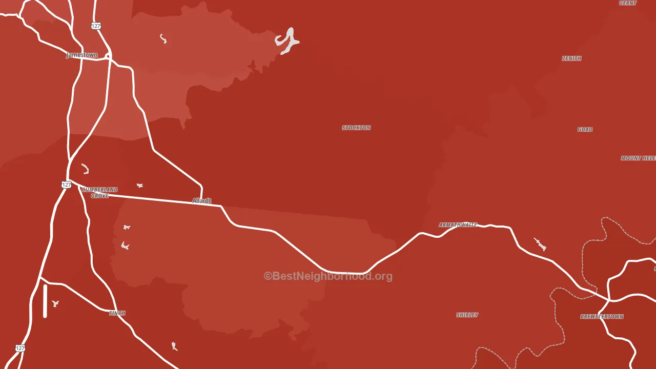 Allardt, TN block-group political-lean map