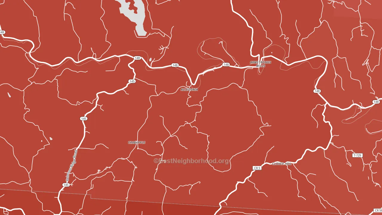 Alledonia, OH block-group political-lean map