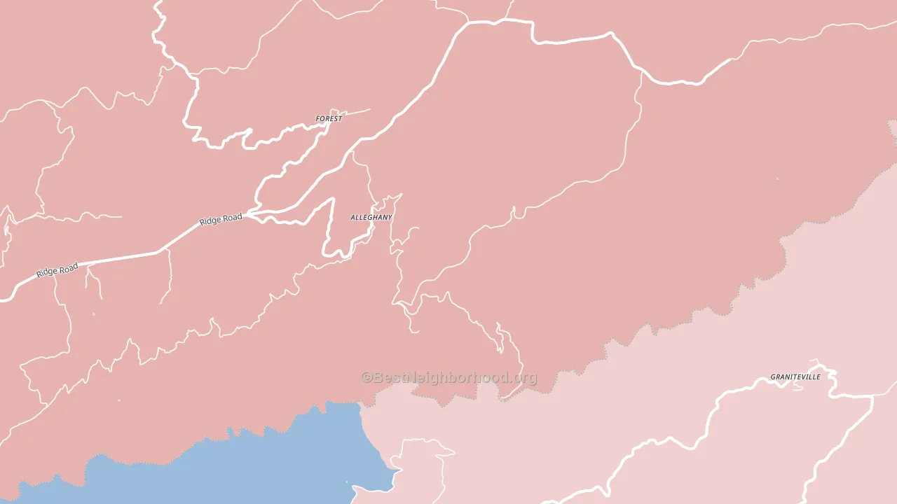 Alleghany, CA block-group political-lean map