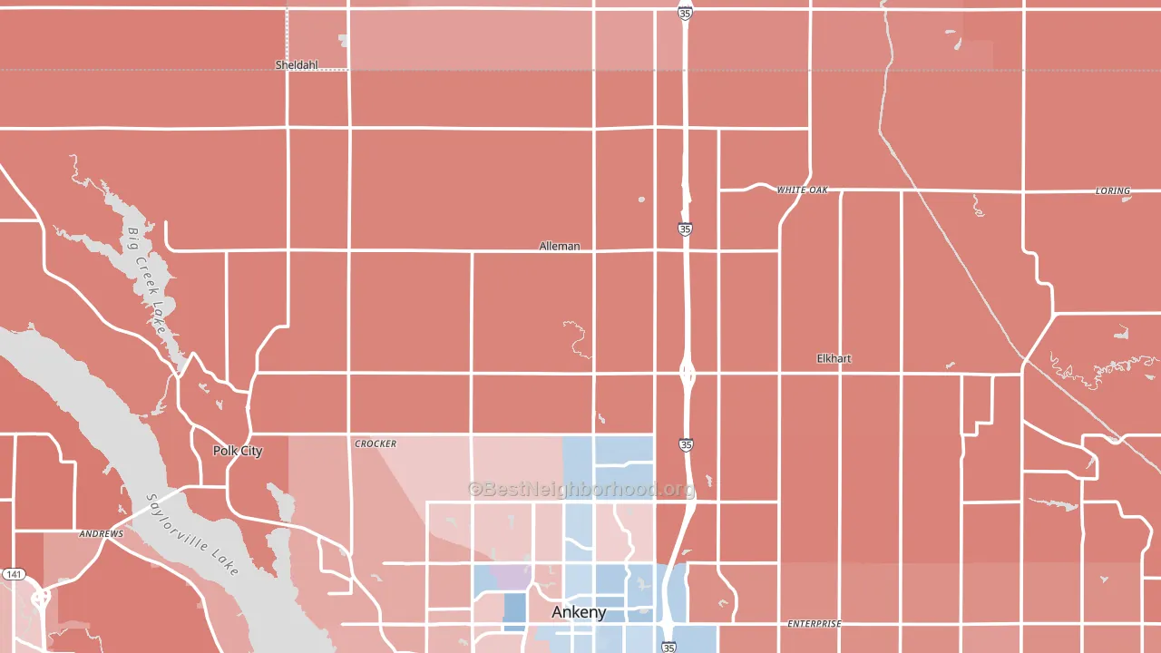 Alleman, IA block-group political-lean map
