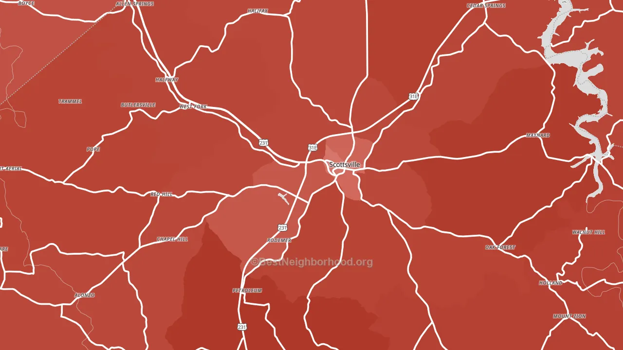 Allen County, KY block-group political-lean map