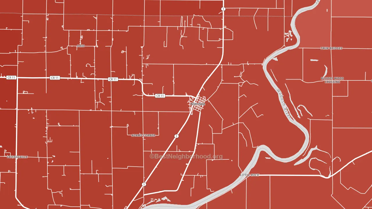 Allendale, IL block-group political-lean map