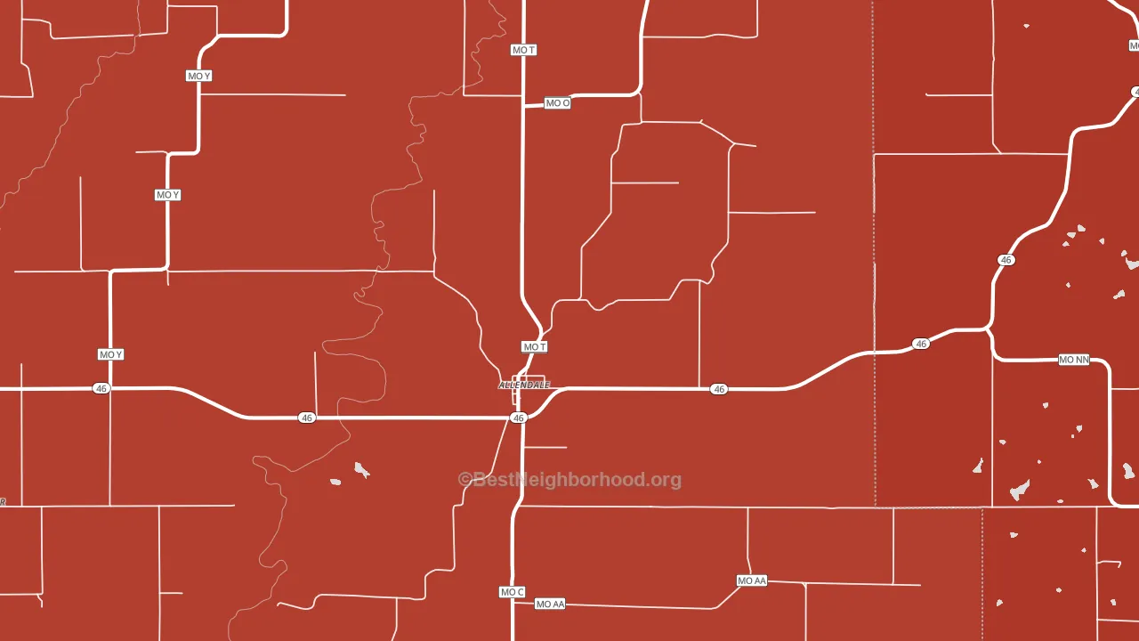 Allendale, MO block-group political-lean map